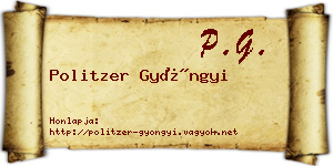 Politzer Gyöngyi névjegykártya
